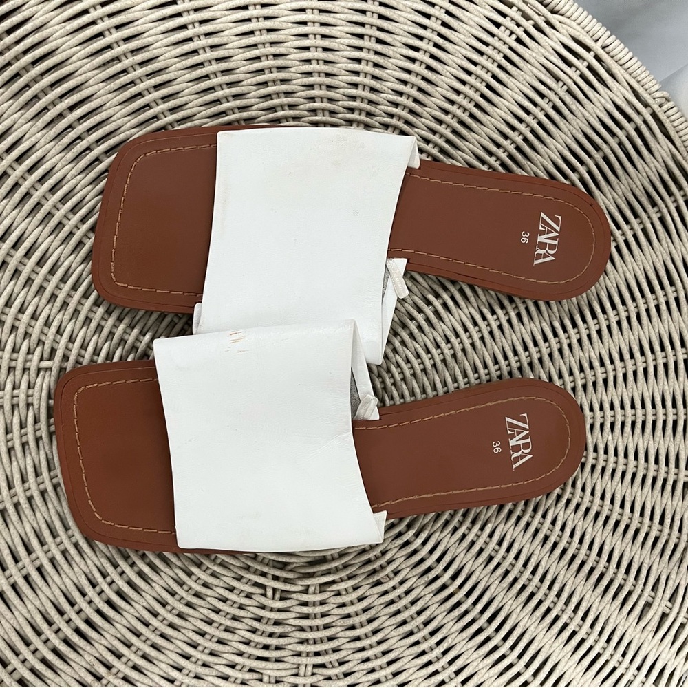 Zara white sandals